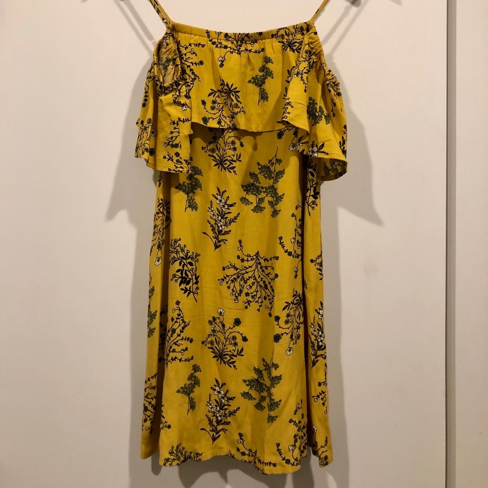Yellow Floral Mini Dress